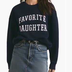 Favorite Daughter Navy Sweatshirt with White Lettering